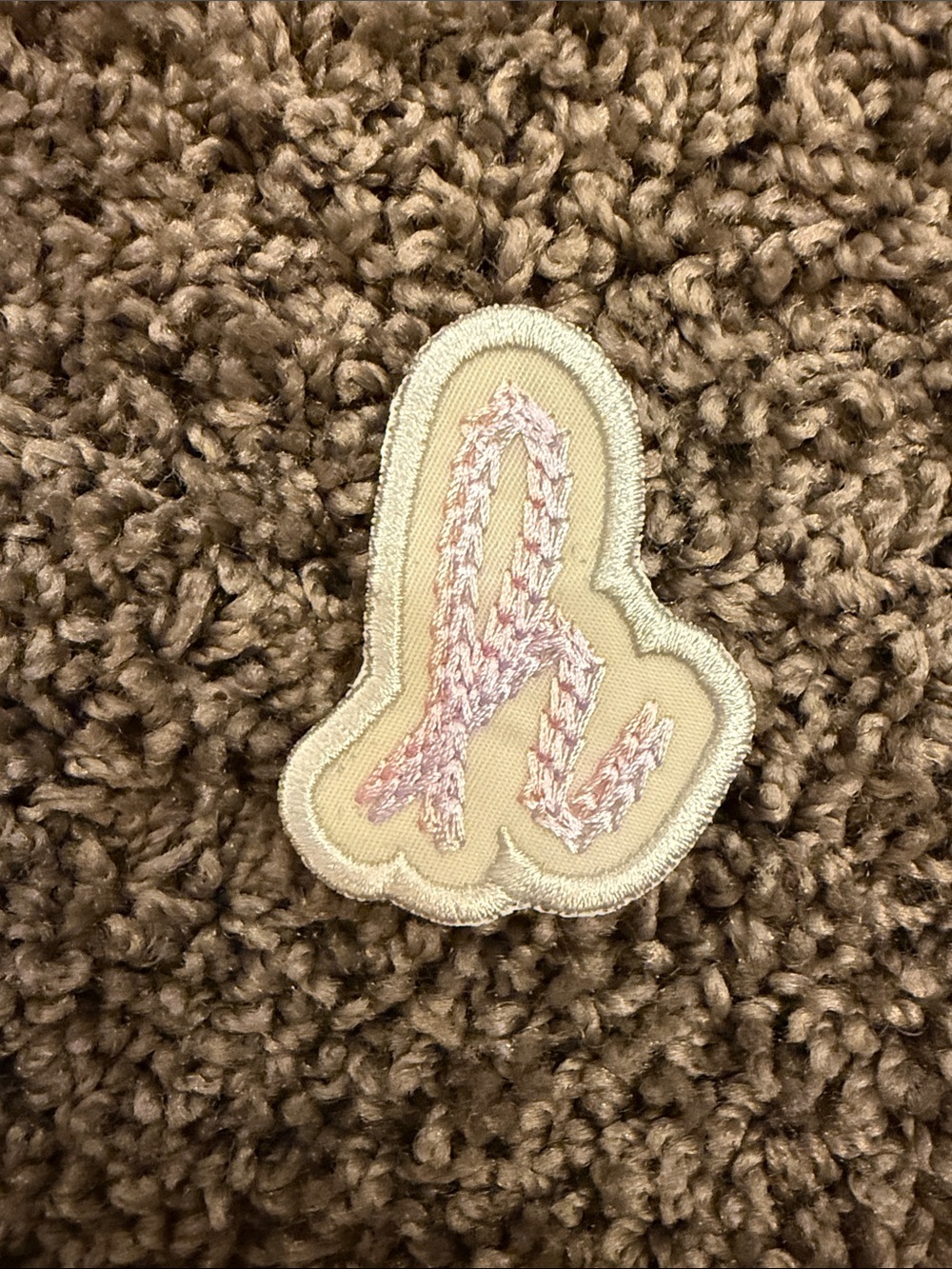 New stoney clover lane white and pink stitch letter h patch
